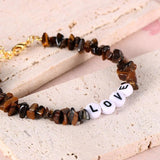 Natural Stone Love Bracelet Crystal Gemstone Women Adjustable Chain