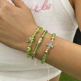 Green Lucky Evil Eye Rope Bracelet Colored Beaded For Women Men