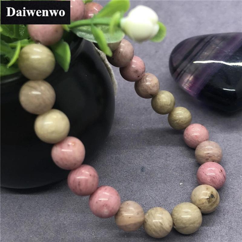 Natural Rhodonite Beads Bracelet GemStone Charms for Girls 6-12mm