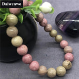 Natural Rhodonite Beads Bracelet GemStone Charms for Girls 6-12mm