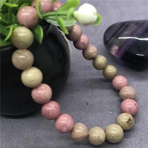 Natural Rhodonite Beads Bracelet GemStone Charms for Girls 6-12mm
