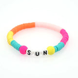 Boho Heishi Disc Beads LOVE Letter Bracelet