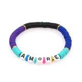 Boho Heishi Disc Beads LOVE Letter Bracelet