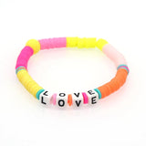 Boho Heishi Disc Beads LOVE Letter Bracelet