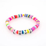 Boho Heishi Disc Beads LOVE Letter Bracelet