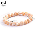 BOJIU Beige Elastic Bracelets: Mixed Ag. Colored Bead Women Casual Strand Bracel