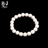 BOJIU Beige Elastic Bracelets: Mixed Ag. Colored Bead Women Casual Strand Bracel