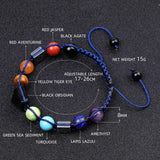 Crystal Quartz Chakra Stone Beaded Bracelet OM Connect Pyramid Stone Rope