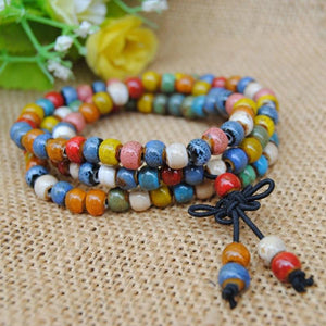 Colorful Porcelain Beads Bracelet Necklace Set