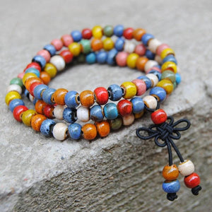Colorful Porcelain Beads Bracelet Necklace Set