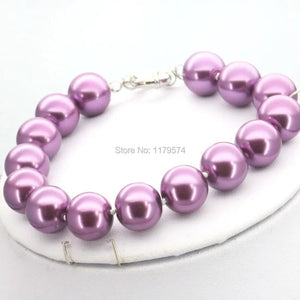 Purple Glass Pearl Beads Bracelet Jewelry Making Women Girls