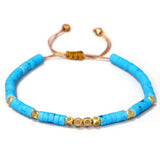 Boho Metal Beads Charm Stone Bracelets Yoga Bangles