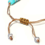 Boho Metal Beads Charm Stone Bracelets Yoga Bangles