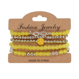 Infinity Number8 Chain Bracelet Bohemian Rose Flower Glass Beaded Chain Multilla