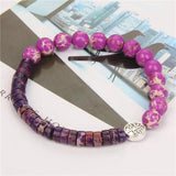 Green Red Tree of Life Charm Beaded Bracelet Healing Balance Bead