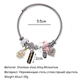 Crystal Rainbow Animal Bracelet Beads Stainless Steel Charm Bangle