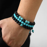 3Pcs/Set Adjustable Rhodonites Beaded Bracelets