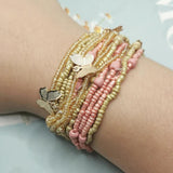 Bohemian Bead Bracelet Cuff Bangle Multilayer Charm Statement Jewelry