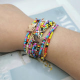 Bohemian Bead Bracelet Cuff Bangle Multilayer Charm Statement Jewelry