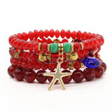 Tree Elephant Charm Beaded Bracelet Set for Men Women Wrap Bangles