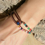 Boho Double Layer Beads Leather Bracelet