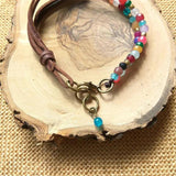 Boho Double Layer Beads Leather Bracelet