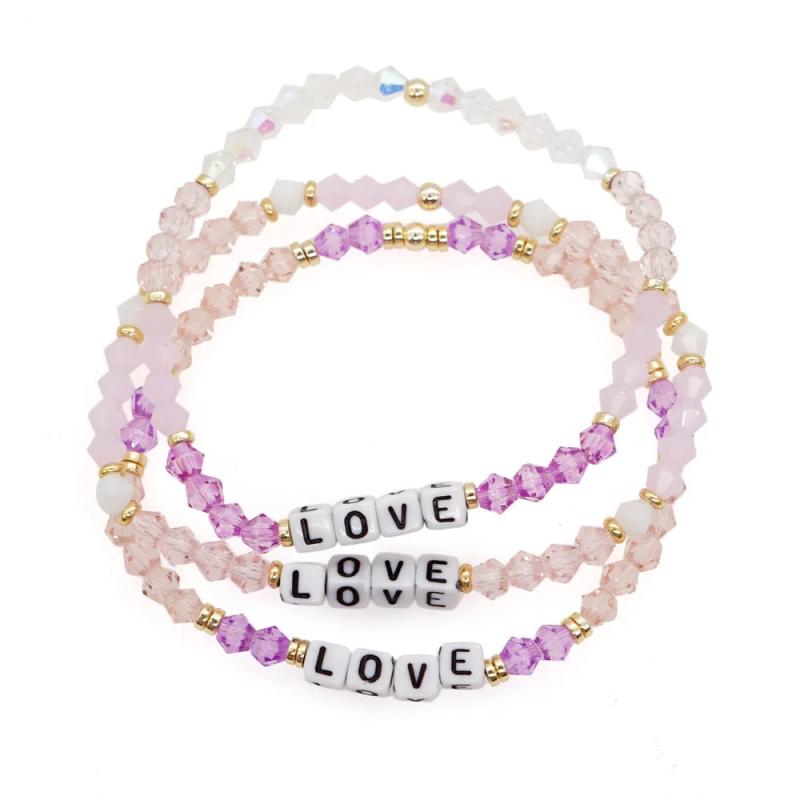 Beaded bracelet Crystal Letters LOVE Set Hand knitted Adjustable Bohemian