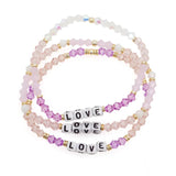 Beaded bracelet Crystal Letters LOVE Set Hand knitted Adjustable Bohemian
