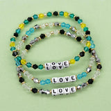 Beaded bracelet Crystal Letters LOVE Set Hand knitted Adjustable Bohemian