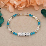 Beaded bracelet Crystal Letters LOVE Set Hand knitted Adjustable Bohemian