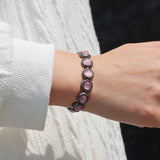 Pink Cat Eye Beaded Bracelet Hematite Donut Healing Bracelet