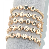 Bohemian Letter Beads Bracelets for Women Initial Charms Jewelry