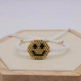 Smiling Face Beaded Bracelet Hand Woven Simple Adjustable Bohemia Unisex