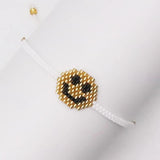 Smiling Face Beaded Bracelet Hand Woven Simple Adjustable Bohemia Unisex