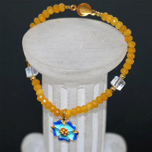 2*4mm Yellow Stone Jades Bracelet for Women B2958