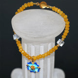 2*4mm Yellow Stone Jades Bracelet for Women B2958