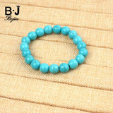 BOJIU Ag. Stone & CZ Pave Bead Chakra Bracelet Classic Howlite Strand