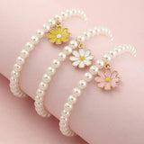 Colorful Daisy Pendant Bracelet Set for Women Girls