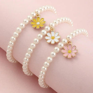 Colorful Daisy Pendant Bracelet Set for Women Girls