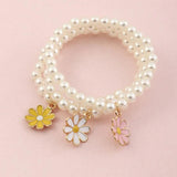 Colorful Daisy Pendant Bracelet Set for Women Girls