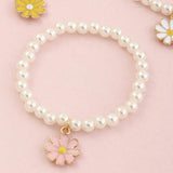 Colorful Daisy Pendant Bracelet Set for Women Girls