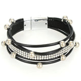 Miasol Multilayers Strand Crystal Charm Magnetic Bracelet