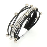 Miasol Multilayers Strand Crystal Charm Magnetic Bracelet