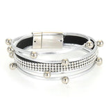 Miasol Multilayers Strand Crystal Charm Magnetic Bracelet