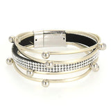 Miasol Multilayers Strand Crystal Charm Magnetic Bracelet