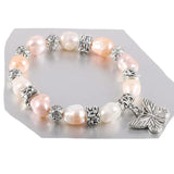 Freshwater Pearl 10-11mm Bracelet Animal Flower Titanium Steel