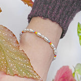 18K Plated Beaded Bracelet Glass Beads Pearl Girl's Party
