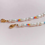 18K Plated Beaded Bracelet Glass Beads Pearl Girl's Party