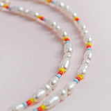 18K Plated Beaded Bracelet Glass Beads Pearl Girl's Party