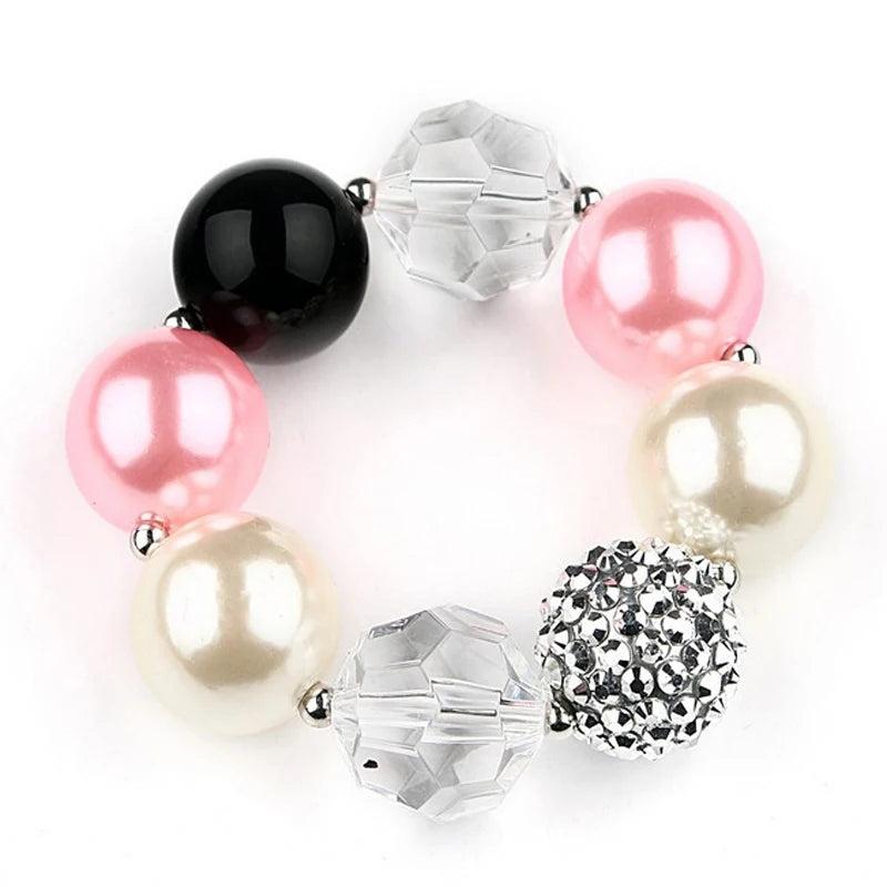 Kids Chunky Beads Strand Bracelets Girls Gift Bubblegum Bangle